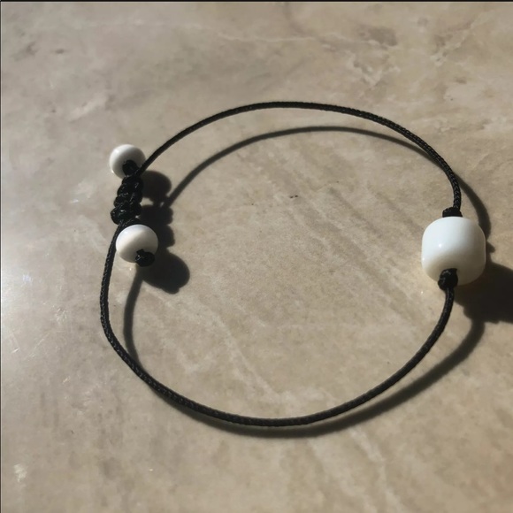 Handmade Adjustable “Marshmallow” Beaded Bracelet - Picture 3 of 5